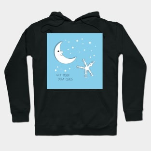 Half moon yoga class cartoon drawing Hoodie